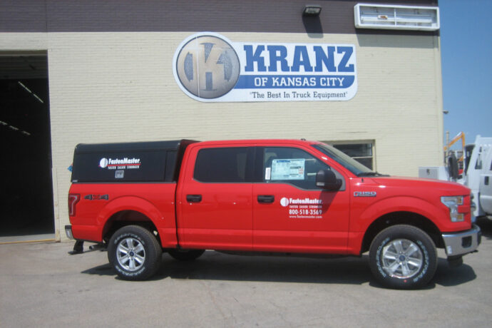 Red Work Truck with Rear Enclosure
