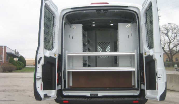 White Utility Van Interior from Rear